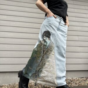 Ilgas džinsinis sijonas „JI“